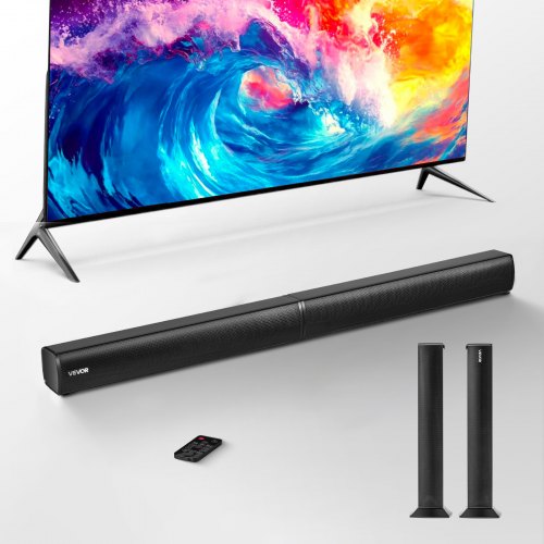 VEVOR Sound Bar for Smart TV, 2.0 Channel, 32-Inch 2 in 1 Detachable Soundbar TV Speakers, with Bluetooth HDMI AUX USB Connection, Remote Control, 80W Surround Sound System, for Home Theater Audio - 2H1STXYX32INZGJVK001V1 - view 2