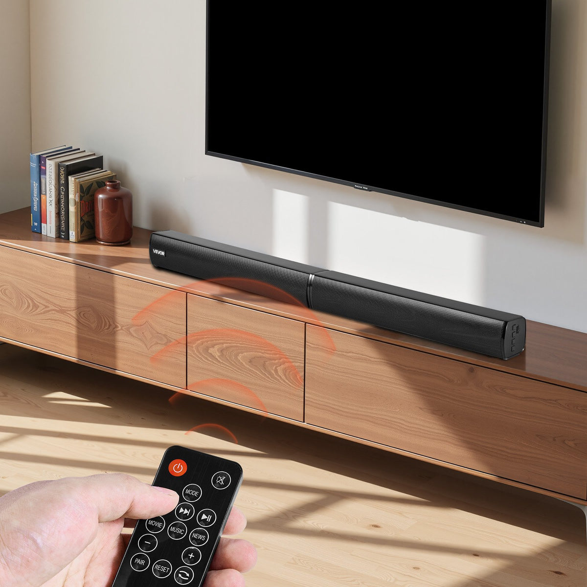 VEVOR Sound Bar for Smart TV, 2.0 Channel, 32-Inch 2 in 1 Detachable Soundbar TV Speakers, with Bluetooth HDMI AUX USB Connection, Remote Control, 80W Surround Sound System, for Home Theater Audio - 2H1STXYX32INZGJVK001V1 - view 9