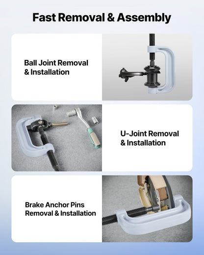 VEVOR Bearing Press Kit, 10+24 Pcs, 2 in 1 Ball Joint Press & Wheel Bearing Puller Kit, Race and Seal Driver Set with 13 Bushings, C-Frame and Sleeves, Heavy Duty Removal Installation Set with Case - 2H1ZCCT10JT2I40X6001V0 - view 6