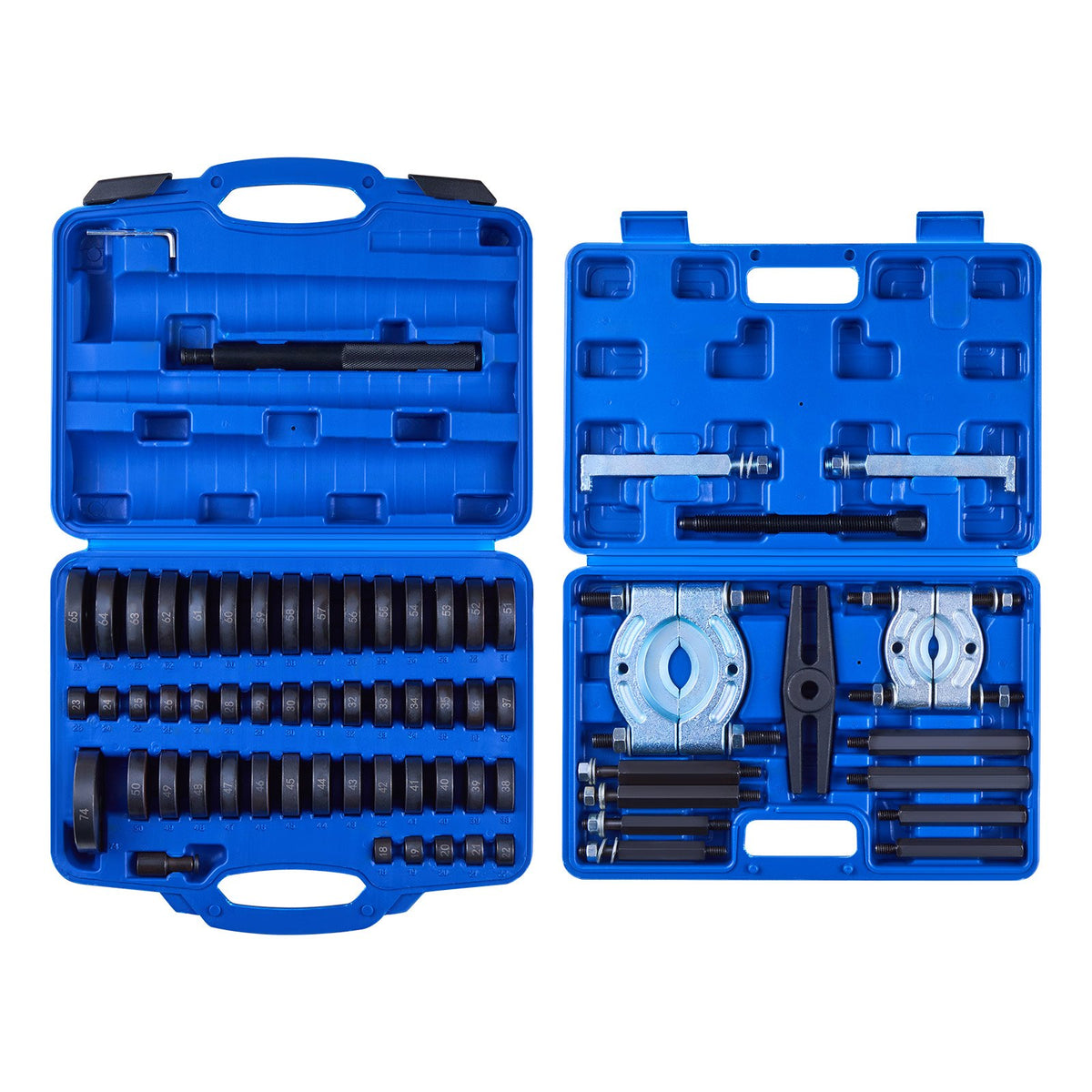 VEVOR Bearing Press Kit, 52+14 Pcs, 2 in 1 Bushing Driver Tool & Bearing Press Kit, Race and Seal Driver Set with 49 Bushings, Separators and Jaws, Heavy Duty Removal Installation Tool Set with Case - 2H1ZCCT52JT1LUXXE001V0 - view 1