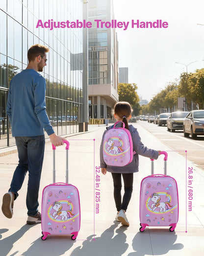 VEVOR Kids Luggage Set, 2 Piece, 18 Inch Hardside Rolling Wheels Suitcase with Hard-Shell Backpack, Unicorn Kids Carry on Luggage Set, Holiday Birthday Gift for Girls & Boys, Airline Approved - 2JTETXLX2PCS9S1IW001V0 - view 6