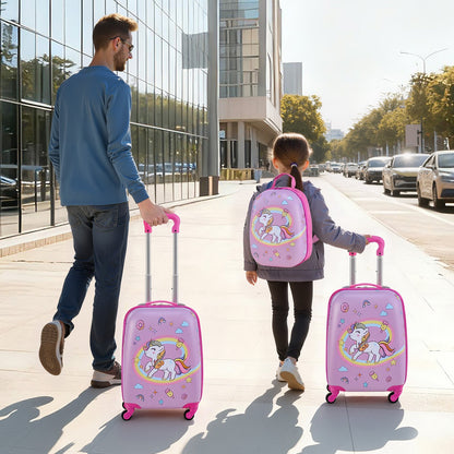 VEVOR Kids Luggage Set, 2 Piece, 18 Inch Hardside Rolling Wheels Suitcase with Hard-Shell Backpack, Unicorn Kids Carry on Luggage Set, Holiday Birthday Gift for Girls & Boys, Airline Approved - 2JTETXLX2PCS9S1IW001V0 - view 9