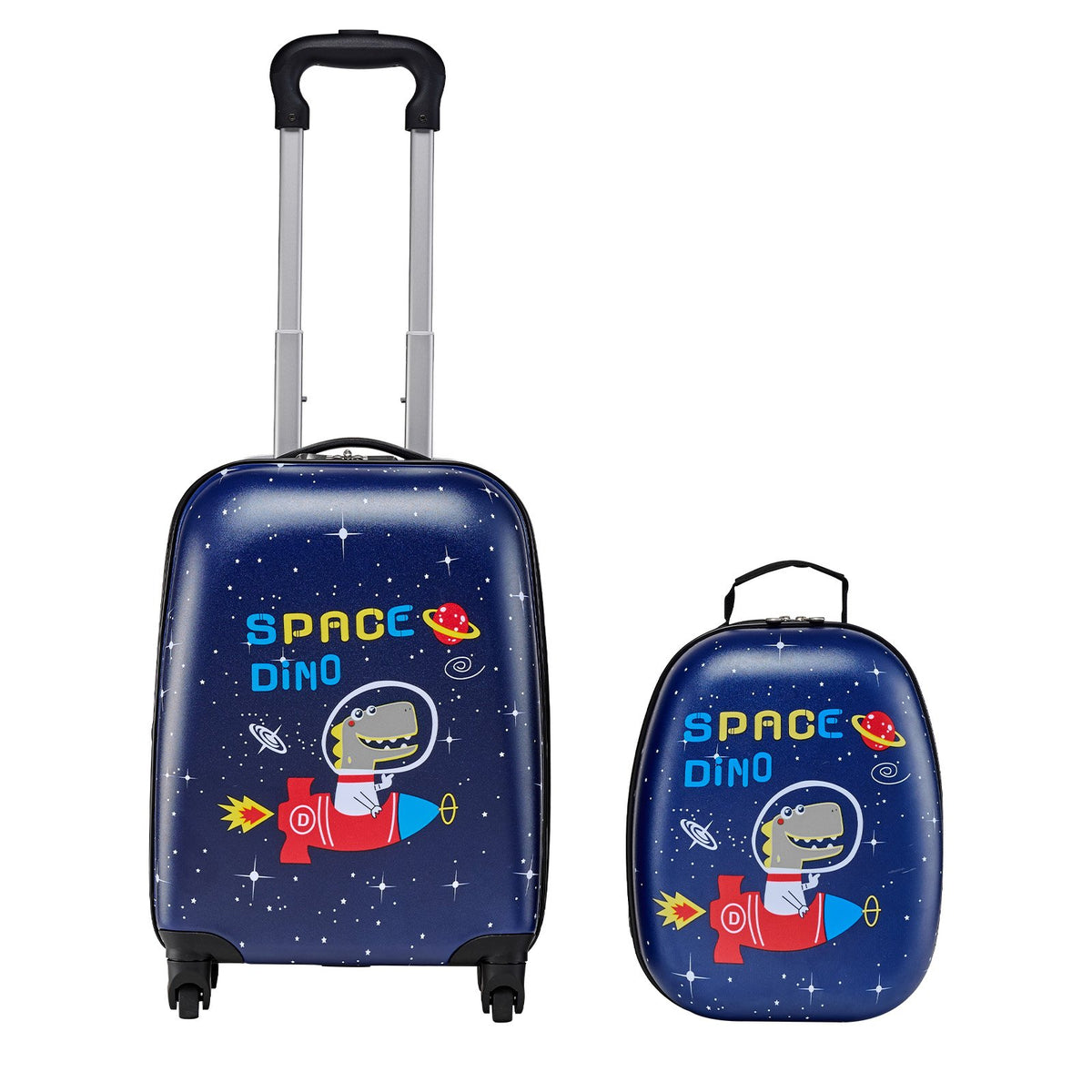 VEVOR Kids Luggage Set, 2 Piece, 18 Inch Hardside Rolling Wheels Suitcase with Hard-Shell Backpack, Dinosaur Kids Carry on Luggage Set, Holiday Birthday Gift for Girls & Boys, Airline Approved - 2JTETXLX2PCSJ0HWG001V0 - view 1
