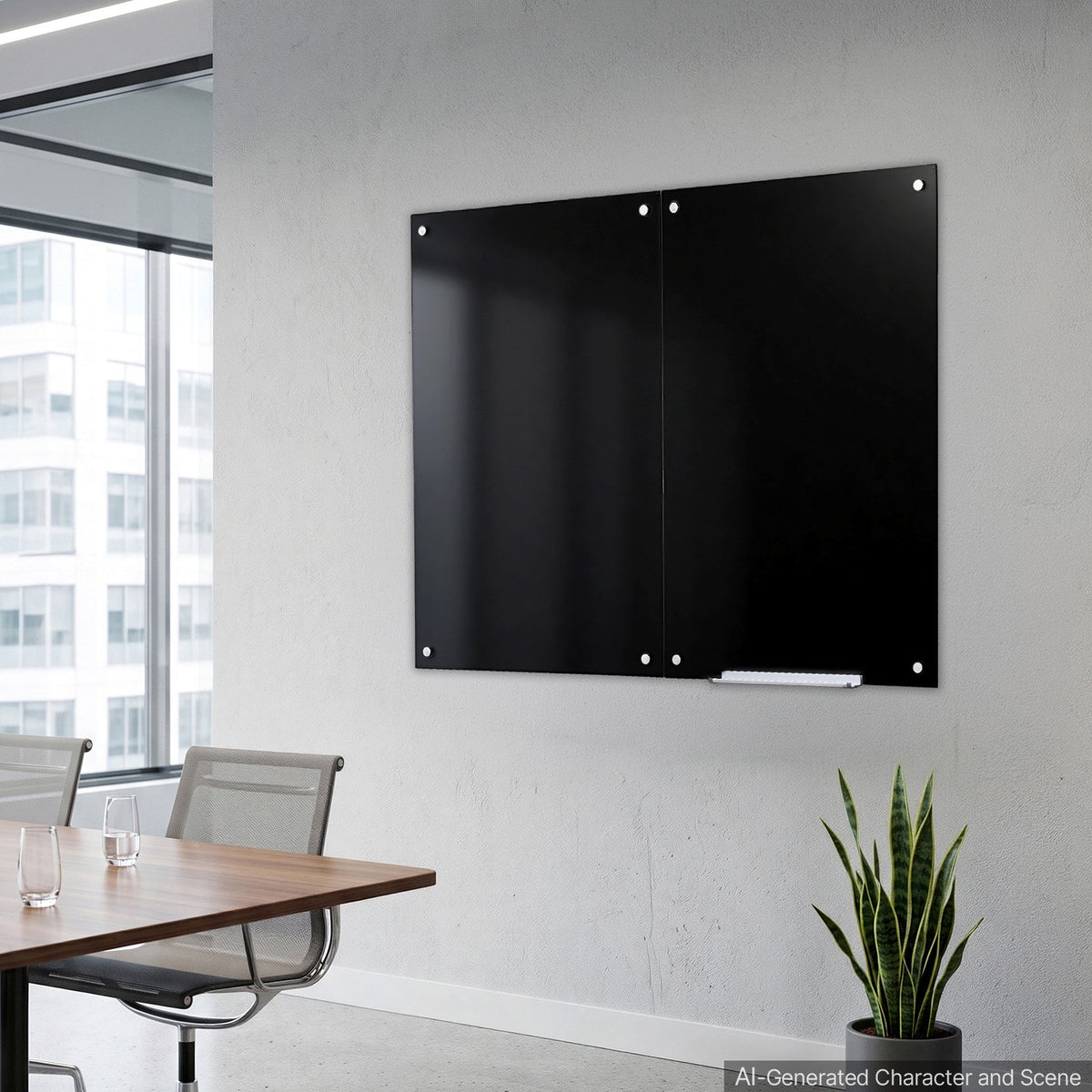 VEVOR Glass Dry Erase Board 2 Pack 35.4 x 23.6 in Black Magnetic Whiteboard, Wall-Mounted, Frameless, Thick Tempered Glass, with Markers, Magnets and Eraser, for Office, School Classroom, Home Study - 2PCZKGCBLBGQCRTJM001V0 - view 9