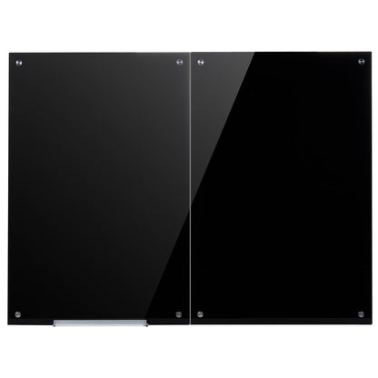 VEVOR Glass Dry Erase Board 2 Pack 35.4 x 23.6 in Black Magnetic Whiteboard, Wall-Mounted, Frameless, Thick Tempered Glass, with Markers, Magnets and Eraser, for Office, School Classroom, Home Study - 2PCZKGCBLBGQCRTJM001V0 - view 10