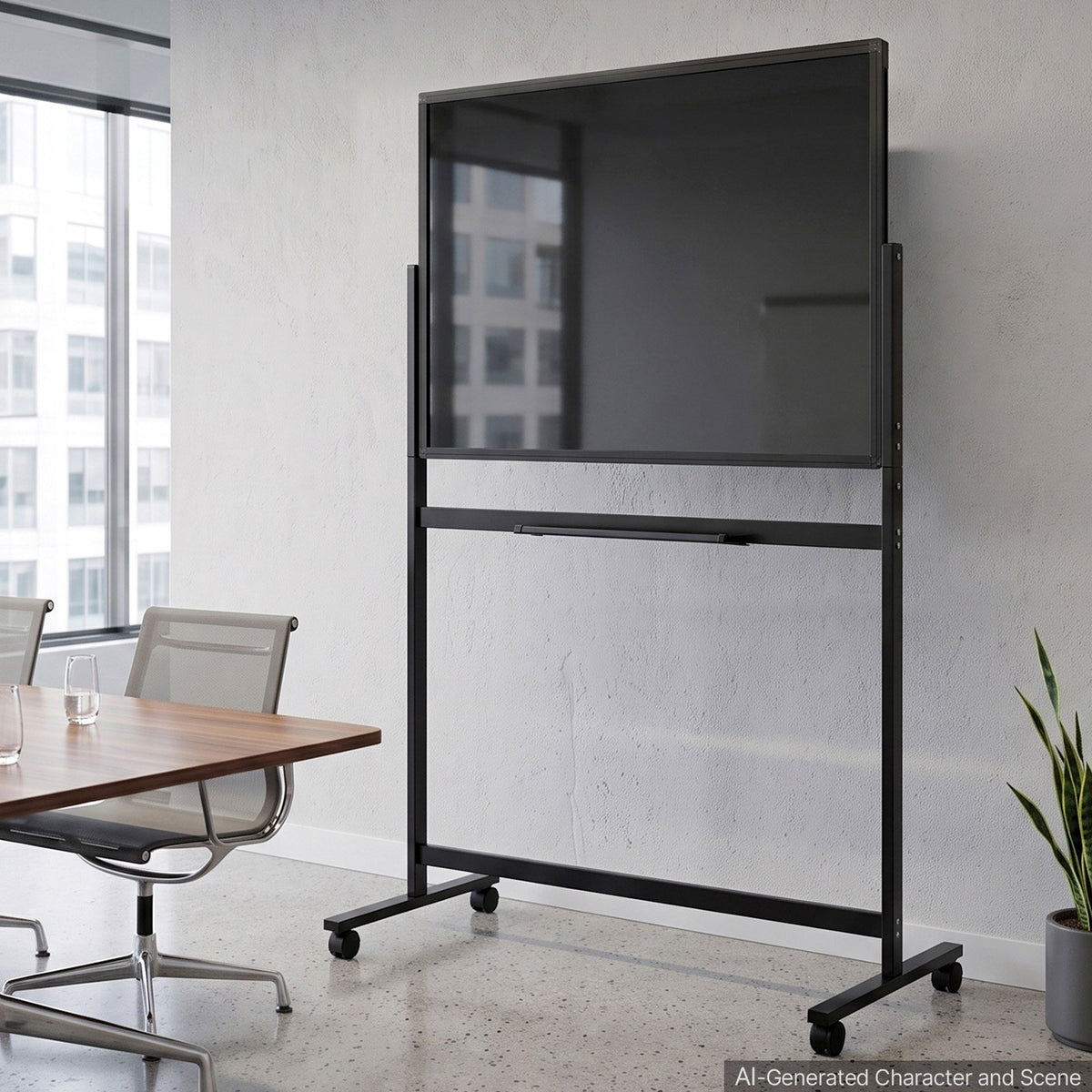 VEVOR Glass Dry Erase Board 35 x 23 in Magnetic Whiteboard with Base Black, Frameless, Mobile with Stand and Wheels, Includes Markers, Magnets and Eraser, for Office, School Classroom, and Home - 2PCZKGCBLBGZO6PMT001V0 - view 9
