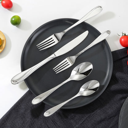 VEVOR 45-Piece Silverware Set, Food-Grade Stainless Steel Flatware Utensils, Mirror Finished Cutlery Set, Dishwasher Safe Eating Tableware for Kitchen Home, Service for 8, Include Knife Fork Spoon - 304BXGCJTZBXPRNR2V0 - view 9