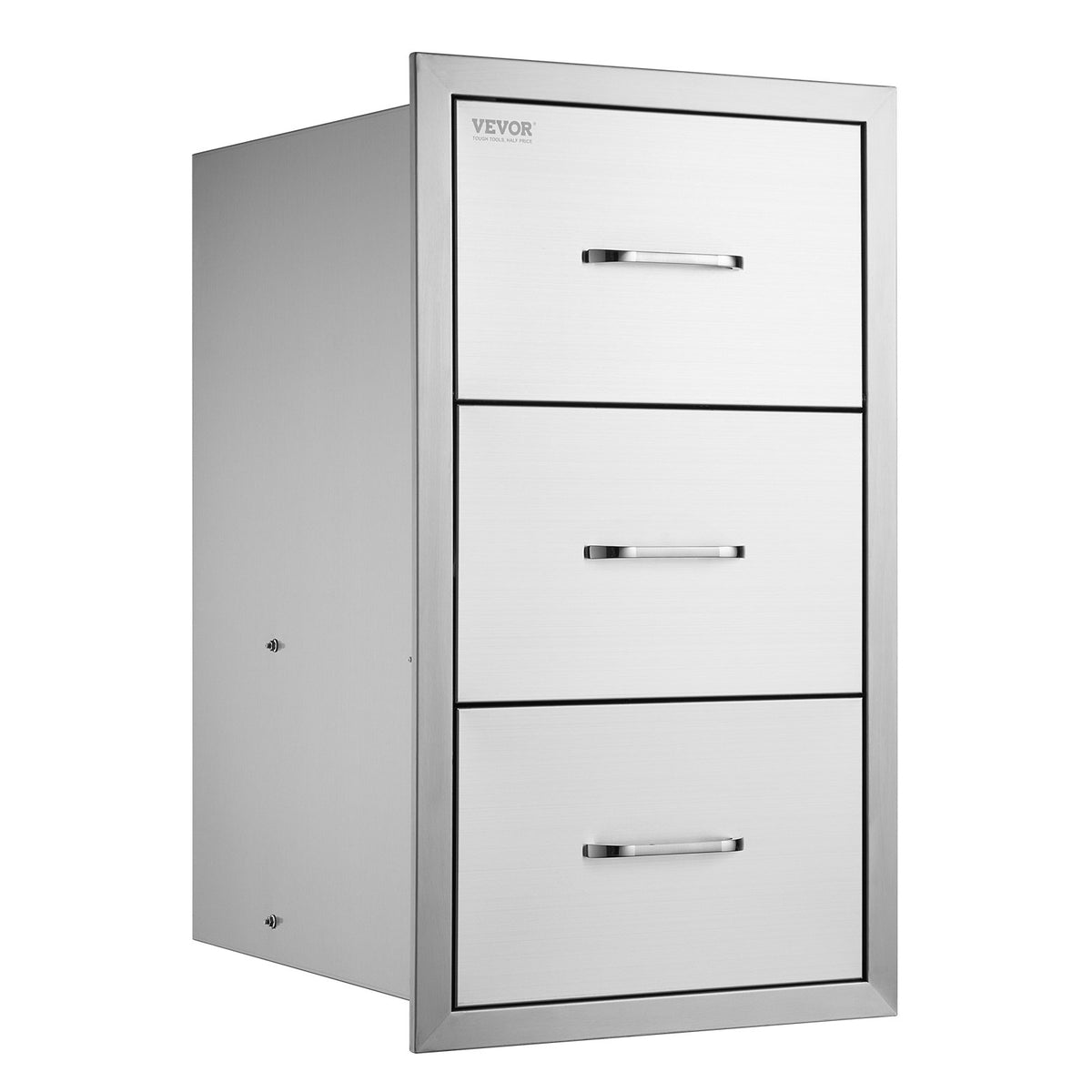 VEVOR 17W x 30H x 21D Inch Outdoor Kitchen Stainless Steel Double Access Drawers with Paper Towel Holder Combo for BBQ Island or Grill Station - 30X17YC3CBXGCTG01V0 - view 10