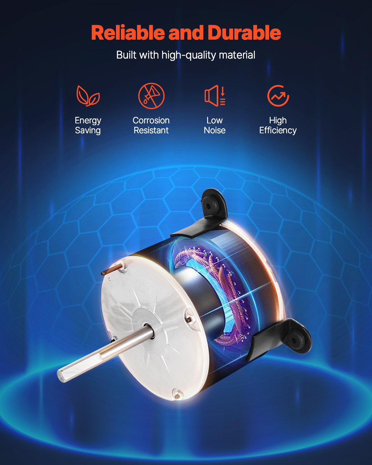 VEVOR 3108706.916 RV AC Fan Motor Compatible with Dometic Brisk Air I Model - Single Phase, 1/5HP AC115V 2.6A 1650 RPM (3 Speeds) - 310XFCKDDJ31DLVGFV1 - view 4