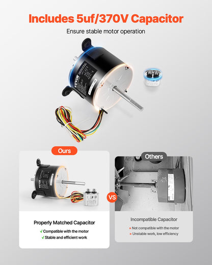VEVOR 3108706.916 RV AC Fan Motor Compatible with Dometic Brisk Air I Model - Single Phase, 1/5HP AC115V 2.6A 1650 RPM (3 Speeds) - 310XFCKDDJ31DLVGFV1 - view 6