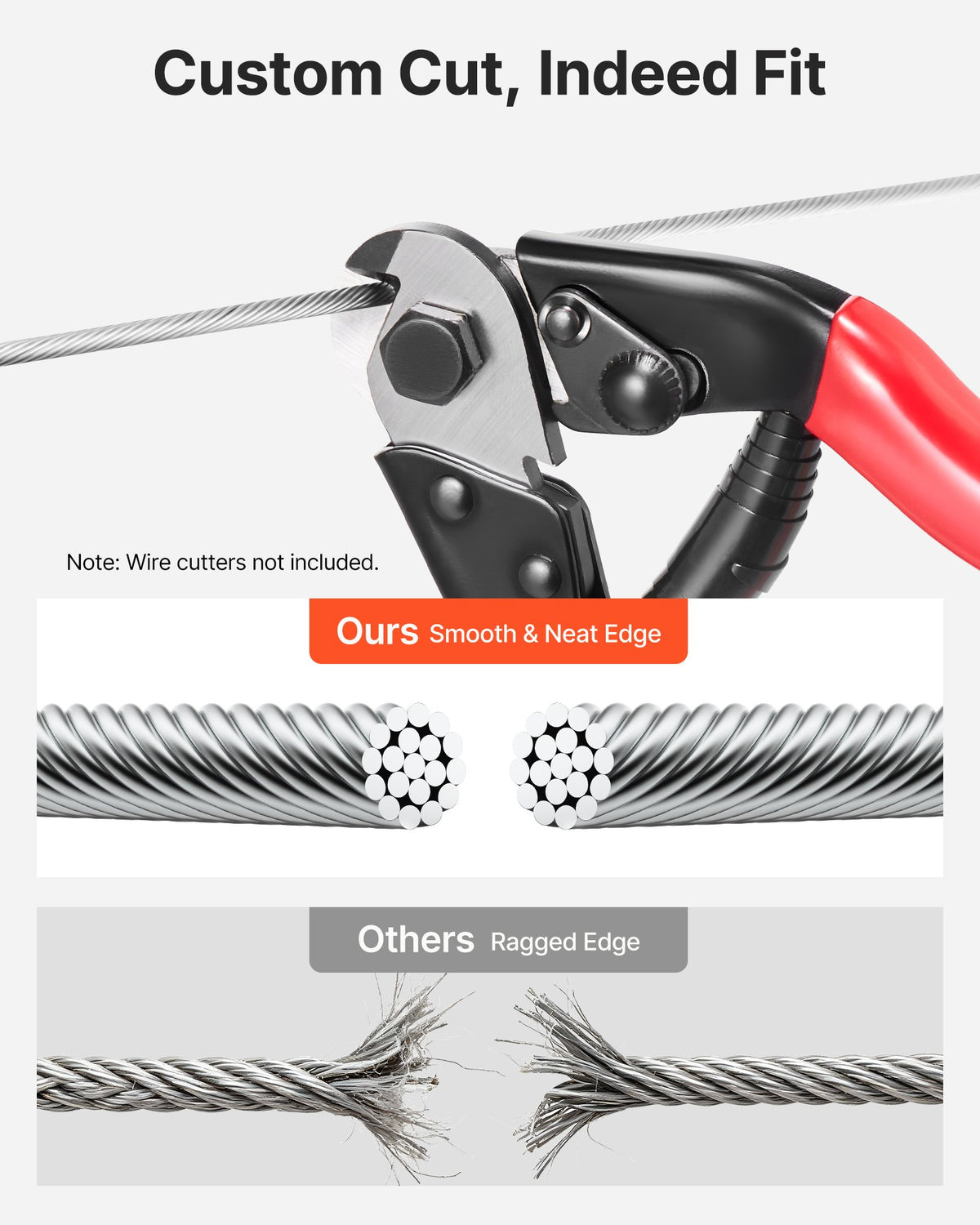 VEVOR 1/8 Inch Wire Rope, 1000 ft Length, 316 Stainless Steel Wire Cable with Cutter, 1760 lbs Breaking Strength, 1 x 19 Strands Construction, Steel Cable for Deck Railing System, Garden Trellis - 316BXGGSS300M0001003V0 - view 7