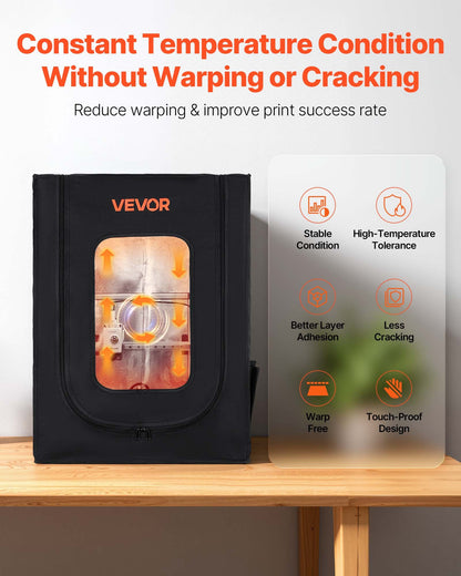 VEVOR 3D Printer Enclosure, Dustproof Waterproof Oxford Cloth 3D Printer Tent, Constant Temperature Protective Case with LED Lighting, Compatible with Creality/ELEGOO/Anycubic Multiple Popular Models - 3DDYJZRTWQWTKNHKO001V9 - view 3