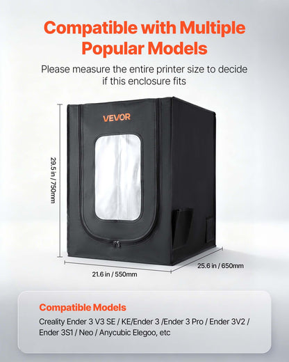 VEVOR 3D Printer Enclosure, Dustproof Waterproof Oxford Cloth 3D Printer Tent, Constant Temperature Protective Case with LED Lighting, Compatible with Creality/ELEGOO/Anycubic Multiple Popular Models - 3DDYJZRTWQWTKNHKO001V9 - view 4