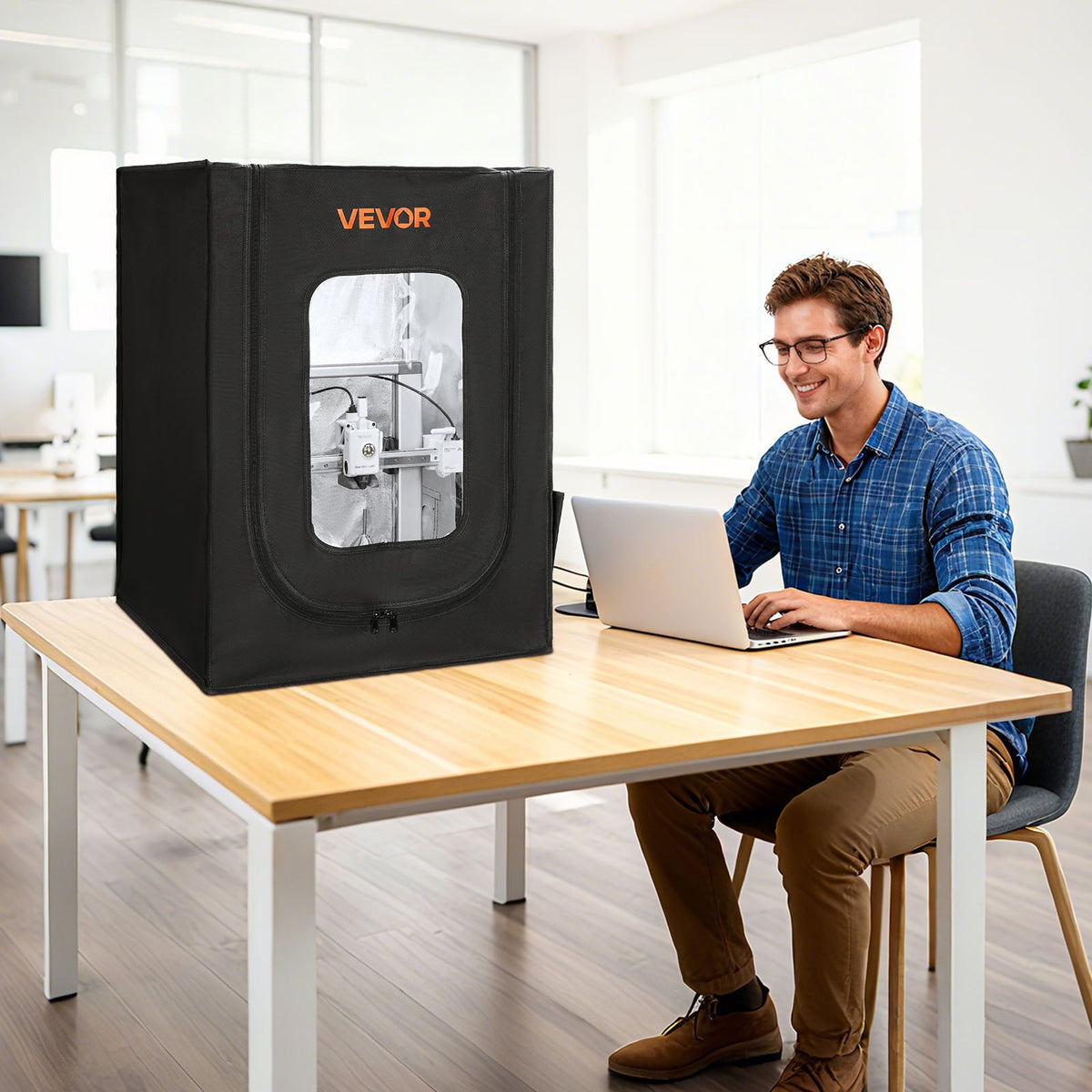 VEVOR 3D Printer Enclosure, Dustproof Waterproof Oxford Cloth 3D Printer Tent, Constant Temperature Protective Case with LED Lighting, Compatible with Creality/ELEGOO/Anycubic Multiple Popular Models - 3DDYJZRTWQWTKNHKO001V9 - view 9