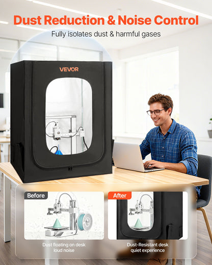 VEVOR 3D Printer Enclosure, Dustproof Waterproof Large Oxford Cloth 3D Printer Tent, Constant Temperature Protective Case with LED Lighting, Compatible with Creality/ELEGOO/Anycubic Popular Models - 3DDYJZRTWQWTUY5RY001V9 - view 6