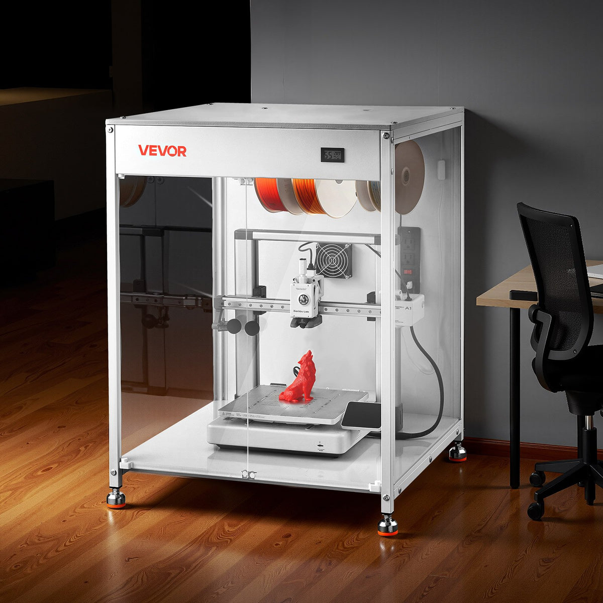 VEVOR 3D Printer Enclosure with Ventilation, Dustproof Waterproof Transparent Acrylic 3D Printer Tent, Constant Temperature Protective Case with LED, Compatible with Bambu Lab, Ender, Neptune, Kobra - 3DDYJZYTWQYTHD4YY001V9 - view 9