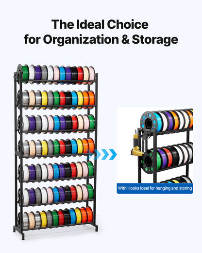 VEVOR 3D Printer Filament Storage Rack, 7 Tier Heavy Duty Storage Shelves for 3D Printing Filaments, Filament Spool Holders Racks for 3D Printing Studio, Home Studio, Office, Workshop (Shelf Only) - 3DDYSNJGDSQC48U3M001V0 - view 7