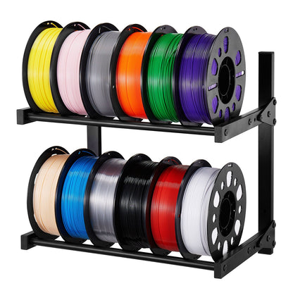 VEVOR Wall Mount Printer Filament Storage Rack, 2-Tier Wall Bracket Storage Shelf, Rolling Filament Spool Holders Racks with Wheels, Filaments Organzied for 3D Printing Studio, Workshop (Shelf Only) - 3DDYSNJHSECBXUUA2001V0 - view 1