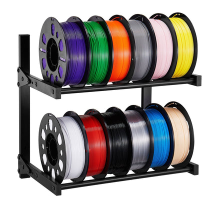 VEVOR Wall Mount Printer Filament Storage Rack, 2-Tier Wall Bracket Storage Shelf, Rolling Filament Spool Holders Racks with Wheels, Filaments Organzied for 3D Printing Studio, Workshop (Shelf Only) - 3DDYSNJHSECBXUUA2001V0 - view 10