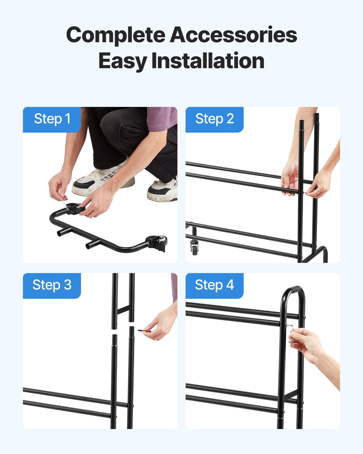VEVOR 3D Printer Filament Storage Rack, 4 Tier Heavy Duty Storage Shelf, Rolling Filament Spool Holders Racks with Wheels, Filaments Organzied for 3D Printing Station, Office, Workshop (Shelf Only) - 3DDYSNJYDSSCMA4RR001V0 - view 7