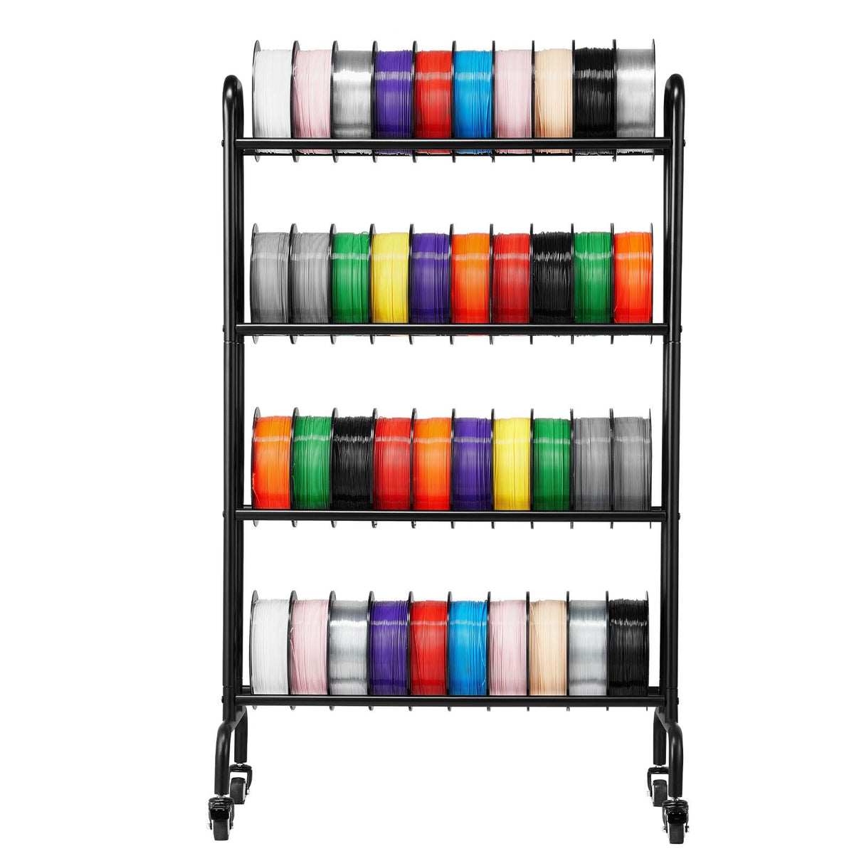 VEVOR 3D Printer Filament Storage Rack, 4 Tier Heavy Duty Storage Shelf, Rolling Filament Spool Holders Racks with Wheels, Filaments Organzied for 3D Printing Station, Office, Workshop (Shelf Only) - 3DDYSNJYDSSCMA4RR001V0 - view 10