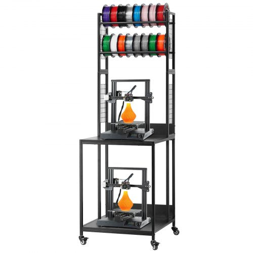 VEVOR 3D Printer Filament Storage Rack, 4-Tier 3D Printer Stand with Filament Storage, Spools Holder Racks Cart with Wheels, Filaments Organzied for 3D Printing Station, Office, Workshop (Shelf Only) - 3DDYSNJYTSSC128I3001V0 - view 2