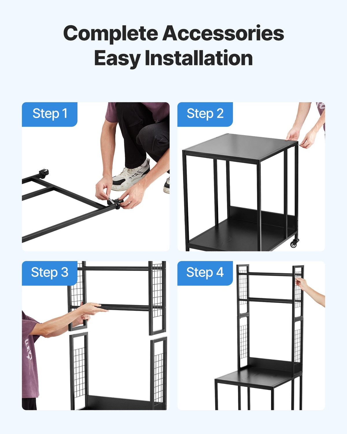 VEVOR 3D Printer Filament Storage Rack, 4-Tier 3D Printer Stand with Filament Storage, Spools Holder Racks Cart with Wheels, Filaments Organzied for 3D Printing Station, Office, Workshop (Shelf Only) - 3DDYSNJYTSSC128I3001V0 - view 7