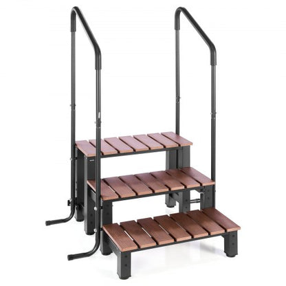 VEVOR Hot Tub Steps with Handrail, 3-Step Spa Outdoor Stairs, Heavy Duty 25.2 inch Wide Above-Ground/Inflatable Pool Ladder with 550 lbs Weight Capacity, Multi-Use for Porch, Patio, Deck, Trailers - 3JTJBDCWGNDFTIP0Z001V0 - view 2