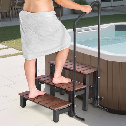 VEVOR Hot Tub Steps with Handrail, 3-Step Spa Outdoor Stairs, Heavy Duty 25.2 inch Wide Above-Ground/Inflatable Pool Ladder with 550 lbs Weight Capacity, Multi-Use for Porch, Patio, Deck, Trailers - 3JTJBDCWGNDFTIP0Z001V0 - view 9