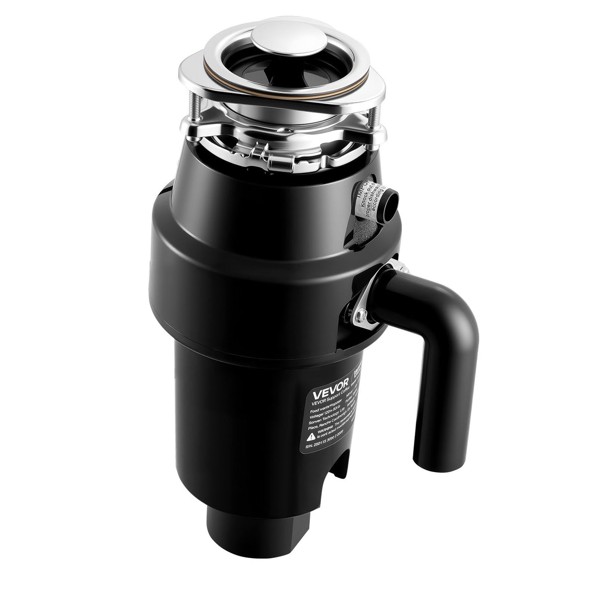 VEVOR Food Waste Garbage Disposal, 1HP 3700RPM DC Motor, Continuous Feed Kitchen Sink Garbage Disposer, 3-Bolt Mount Food Waste Grinding System with Splash Guard & Power Cord for Kitchens - 3LSAZGDLJCLQ13712001V1 - view 10