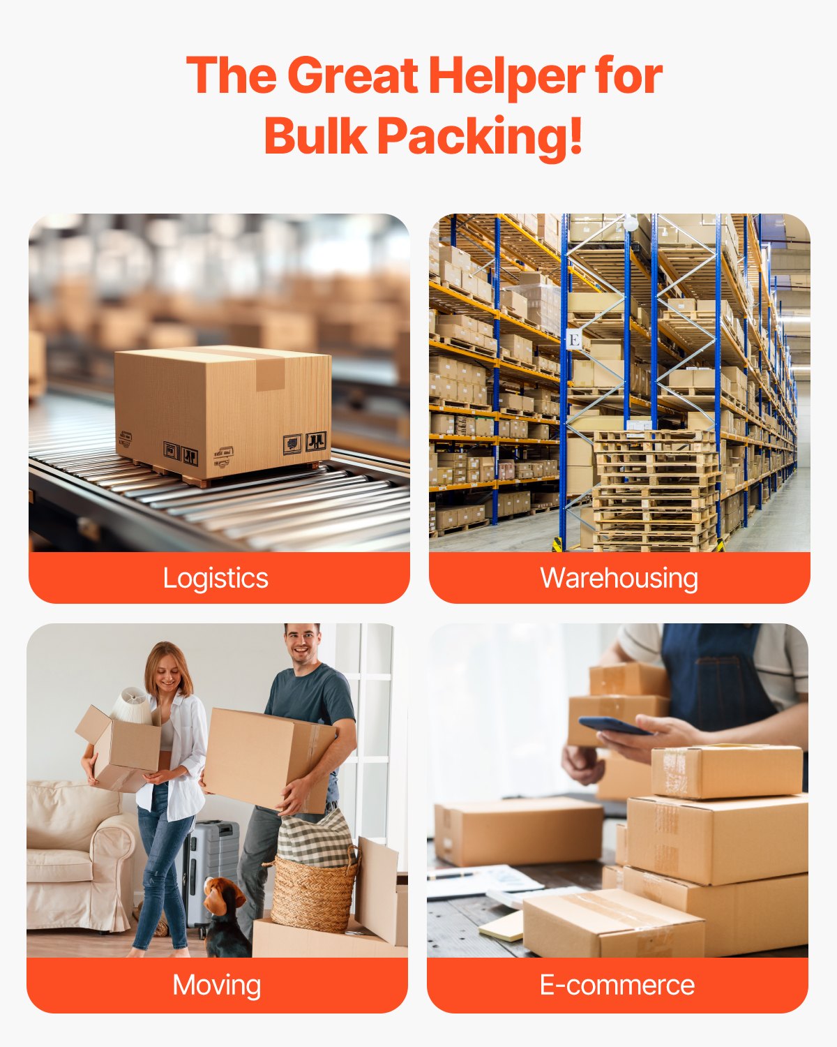 VEVOR Clear Packing Tape, 3 inches Core, 24 Rolls 3 Inches x 65 Yards Packing Tape, 2.7 Mil Thick, Heavy Duty Packaging Tape Designed for Moving, Storage and Packing, Shipping and Mailing, Office - 3YCXFXJDTM24YMKX1V0 - view 7