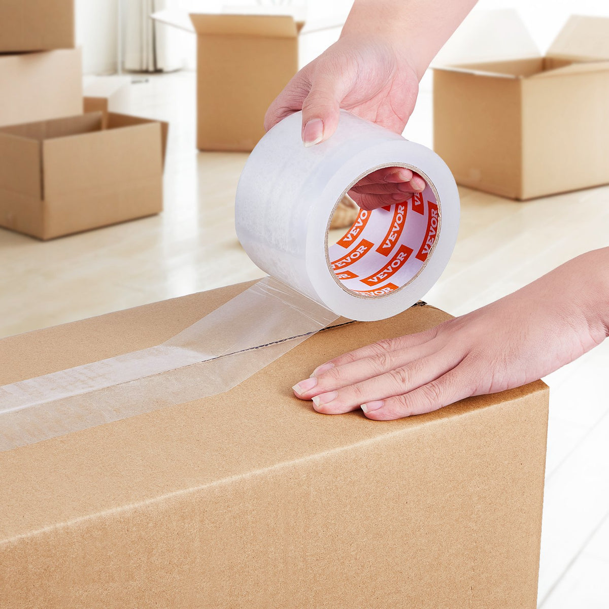 VEVOR Clear Packing Tape, 3 inches Core, 24 Rolls 3 Inches x 65 Yards Packing Tape, 2.7 Mil Thick, Heavy Duty Packaging Tape Designed for Moving, Storage and Packing, Shipping and Mailing, Office - 3YCXFXJDTM24YMKX1V0 - view 9