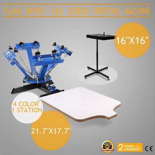 VEVOR 4 Color 1 Station Silk Screen Printing Kit Press Machine Flash Dryer Separated Electrical Control Box - 401SYJ+16X16DXHGJV1 - view 1