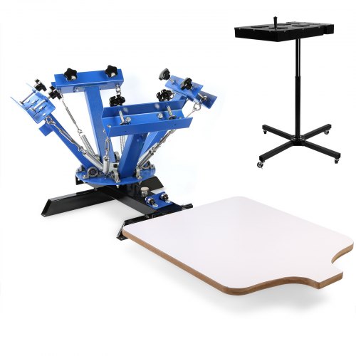 VEVOR 4 Color 1 Station Silk Screen Printing Press Printer With Adjustable Stand Flash Dryer - 401SYJ+18X18DXHGJV1 - view 1