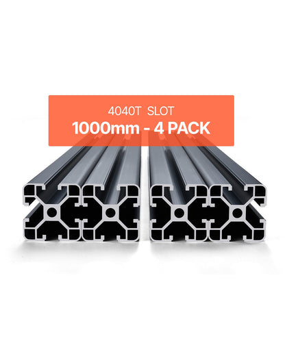 VEVOR 4PCS 39.4 in (1000mm) T Slot 4040 Aluminum Extrusion Profile, European Standard Anodized Linear Rail, High-Strength Extruded Aluminum Rail for 3D Printer, CNC Machine DIY, Laser Engraving, Black - 4040OBLXCDG4J3XBI001V0 - view 1
