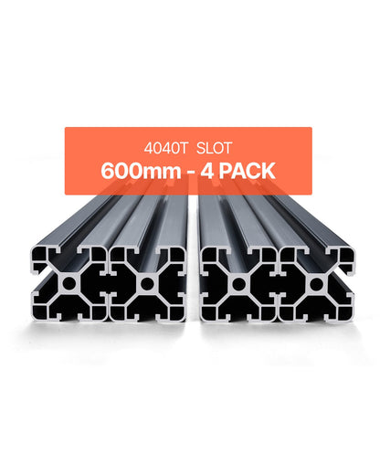 VEVOR 4PCS 23.6 in (600 mm) T Slot 4040 Aluminum Extrusion Profile, European Standard Anodized Linear Rail, High-Strength Extruded Aluminum Rail for 3D Printer, CNC Machine DIY, Laser Engraving, Black - 4040OBLXCDG4JU9MR001V0 - view 1