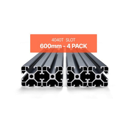 VEVOR 4PCS 23.6 in (600 mm) T Slot 4040 Aluminum Extrusion Profile, European Standard Anodized Linear Rail, High-Strength Extruded Aluminum Rail for 3D Printer, CNC Machine DIY, Laser Engraving, Black - 4040OBLXCDG4JU9MR001V0 - view 2