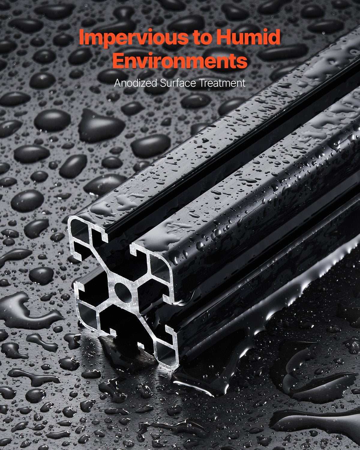 VEVOR 4PCS 23.6 in (600 mm) T Slot 4040 Aluminum Extrusion Profile, European Standard Anodized Linear Rail, High-Strength Extruded Aluminum Rail for 3D Printer, CNC Machine DIY, Laser Engraving, Black - 4040OBLXCDG4JU9MR001V0 - view 5