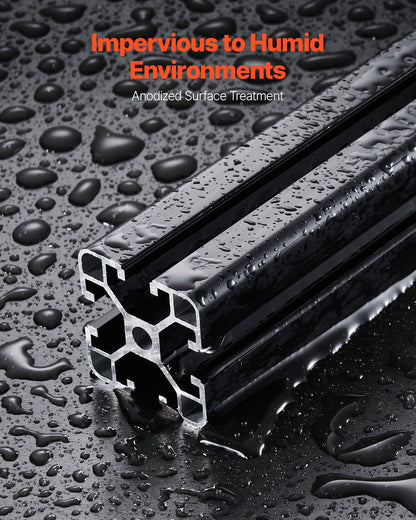 VEVOR 4PCS 23.6 in (600 mm) T Slot 4040 Aluminum Extrusion Profile, European Standard Anodized Linear Rail, High-Strength Extruded Aluminum Rail for 3D Printer, CNC Machine DIY, Laser Engraving, Black - 4040OBLXCDG4JU9MR001V0 - view 5