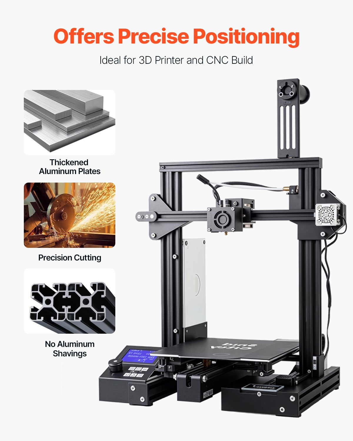 VEVOR 4PCS 23.6 in (600 mm) T Slot 4040 Aluminum Extrusion Profile, European Standard Anodized Linear Rail, High-Strength Extruded Aluminum Rail for 3D Printer, CNC Machine DIY, Laser Engraving, Black - 4040OBLXCDG4JU9MR001V0 - view 6