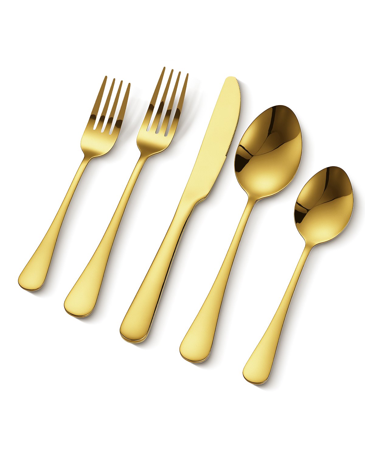 VEVOR 100-Piece Gold Silverware Set, Food-Grade Stainless Steel Flatware Utensils for 20, Mirror Finished Cutlery Set, Dishwasher Safe Eating Tableware for Kitchen Home, Include Knife Fork Spoon - 430BXGCJTZ1061WT7V0 - view 1