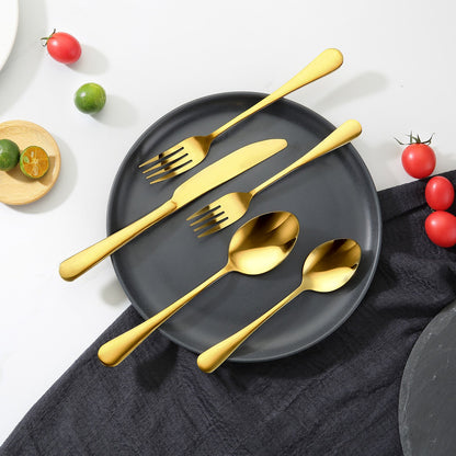 VEVOR 100-Piece Gold Silverware Set, Food-Grade Stainless Steel Flatware Utensils for 20, Mirror Finished Cutlery Set, Dishwasher Safe Eating Tableware for Kitchen Home, Include Knife Fork Spoon - 430BXGCJTZ1061WT7V0 - view 9