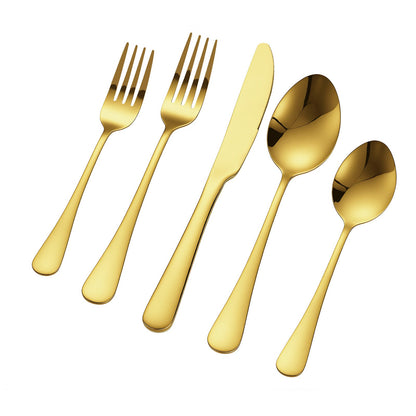 VEVOR 100-Piece Gold Silverware Set, Food-Grade Stainless Steel Flatware Utensils for 20, Mirror Finished Cutlery Set, Dishwasher Safe Eating Tableware for Kitchen Home, Include Knife Fork Spoon - 430BXGCJTZ1061WT7V0 - view 10