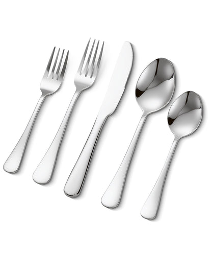 VEVOR 30-Piece Silverware Set, Food-Grade Stainless Steel Flatware Utensils, Mirror Finished Cutlery Set, Dishwasher Safe Eating Tableware for Kitchen Home, Service for 6, Include Knife Fork Spoon - 430BXGCJTZBXZMV36V0 - view 1