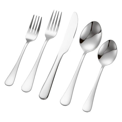 VEVOR 30-Piece Silverware Set, Food-Grade Stainless Steel Flatware Utensils, Mirror Finished Cutlery Set, Dishwasher Safe Eating Tableware for Kitchen Home, Service for 6, Include Knife Fork Spoon - 430BXGCJTZBXZMV36V0 - view 10