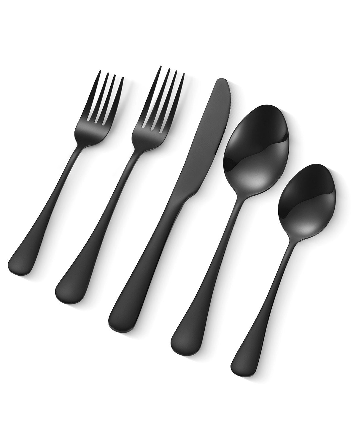 VEVOR 30-Piece Black Silverware Set, Food-Grade Stainless Steel Flatware Utensils for 6, Mirror Finished Cutlery Set, Dishwasher Safe Eating Tableware for Kitchen Home, Include Knife Fork Spoon - 430BXGCJTZHSERY1IV0 - view 1