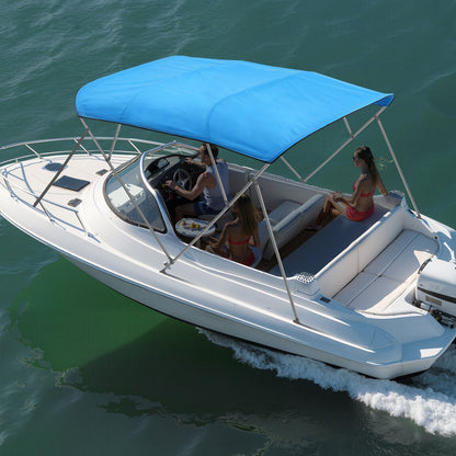 VEVOR 4 Bow Boat Bimini Tops, 600D Polyester Canopy, Waterproof & Sun Protection Boat Awning Canopy with Storage Bag, Bimini Top Replacement, 96"Lx(91"-96")W, Pacific Blue (Support Frame Not Included) - 4GCYZYP96919JYJ53V0 - view 9