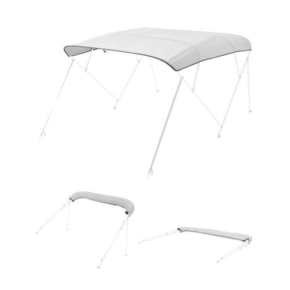 VEVOR 4 Bow Boat Bimini Tops, 600D Polyester Canopy, Waterproof & Sun Protection Boat Awning Canopy with Storage Bag, Bimini Top Replacement, 96"Lx(91"-96")W, Light Grey (Support Frame Not Included) - 4GCYZYP96919R6420V0 - view 2