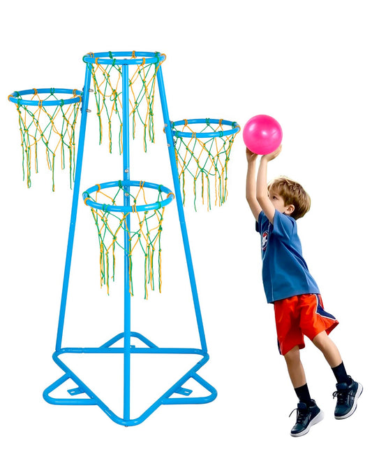 VEVOR Kids Basketball Hoop, 4-Hoop Child Basketball Hoops, Portable Basketball Stand with Adjustable Heights and 3 Balls, Indoor and Outdoor Basketball Toy Set for Children of All Ages, Boys & Girls - 4TLQJ140CM00DEUB5V0 - view 1