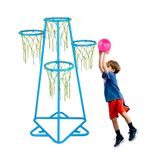 VEVOR Kids Basketball Hoop, 4-Hoop Child Basketball Hoops, Portable Basketball Stand with Adjustable Heights and 3 Balls, Indoor and Outdoor Basketball Toy Set for Children of All Ages, Boys & Girls - 4TLQJ140CM00DEUB5V0 - view 2